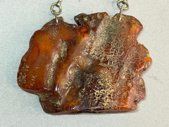 NATURAL OLD ANTIQUE YELLOW BUTTERSCOTCH BALTIC AMBER PENDANT 20,9 gr WITH CHAIN