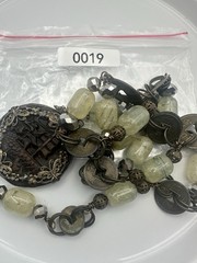 Vintage Natural prehnite Carved sailboat Pendant Necklace 24”