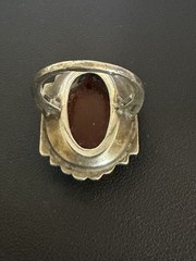 Vintage Art Deco Sterling Silver 925 Carnelian Ring Size 5.25 – 6.8g