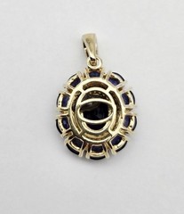 VTG Gold Overlay Sterling Silver Blue Gemstone D’Joy Cluster Pendant – 3.1g