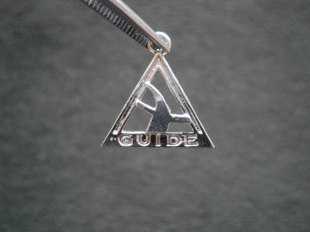 Guide Station Job’s Daughters Vintage Sterling Silver Bracelet Charm Pendant 1g