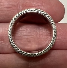 Vintage Signed T&T 925 Sterling Silver MAKE A WISH Spinner Band Ring Size 6.75