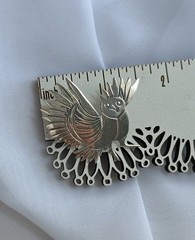 VINTAGE OWL BIRD STERLING SILVER 925 BROOCH PIN