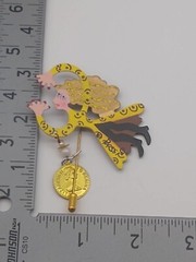 Vintage Rossi Fairy Angel Enamel Metal Stick Pin Brooch