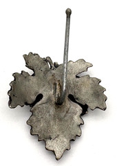Vintage Pewter Hair Pin Ornament Overlapping Leaves Polished 2″