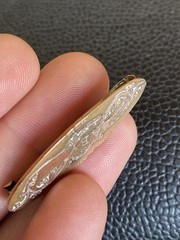 English Sydenham Brothers Sterling Hallmark Gold Filled 9k Top BABY Brooch c1900