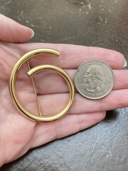 Estate Vintage 1 5/8″ PBD 14K Polished Yellow Gold Circle Spiral Pin/Brooch 4.5g