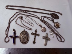 Collection Lot Great Vintage and Modern Sterling Silver Religious Jewelry – X1