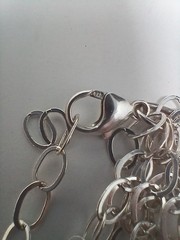 925 Sterling Silver Vintage Necklace Layered Multi Strand Statement Chain
