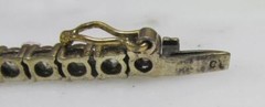 Gold Plated Sterling Silver Clear Stones Tapered Necklace ~ 31.7g ~ 7-H418