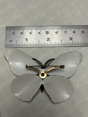Vintage Mod 60s Pretty Blue Enamel Painted Metal Layered Butterfly Brooch Pin