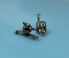 Ski Lift Chairlift Charm Sterling Silver Snow Winter Downhill Skier Skiing 6g