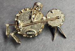 Vintage Warner Brooch Silver Tone Aurora Borealis Rhinestone Duck Bird