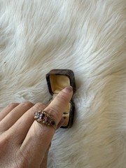 Antique Edwardian Almandine Garnet Pearl 9ct Gold Ring Hallmarked Mint