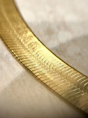 VTG Milor Herringbone Chain Necklace Gold Tone 925 Sterling Silver Wide Italy