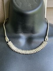 VNTG 1950’S SIGNED ESHA RANDEL CHANNEL SET RHINESTONE ADJ. NECKLACE CHOKER RARE