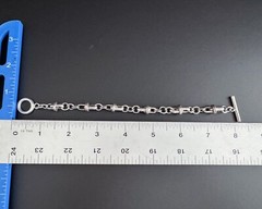 30g Sterling Silver Vtg Chunky Heavy Unusual Bar Link Modernist Bracelet