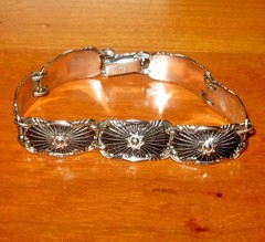 Vintage BB Sterling Bracelet Art Deco Style Panel Link Women’s Bracelet 7″ Long