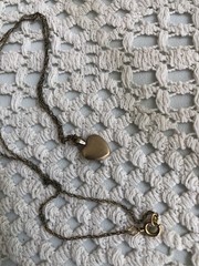 vintage locket 14k gold heart pendant necklace