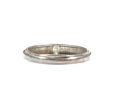 Vintage Sterling Silver Tension Set CZ Sz 7.25 Ring Wedding Band Signed