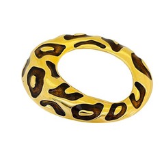 Vintage JACKIE COLLINS gold enamel panther designer runway brooch