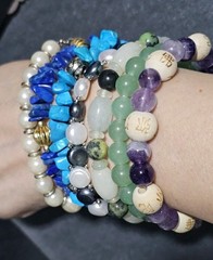 Vintage jewelry lot semi precious gemstones Pearls 2 Necklace 9 Bracelets