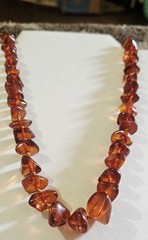 Vintage Natural Baltic Amber Graduated Knotted Bead Necklace 20″