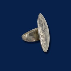 Vintage Suzanne St. Claire Sterling Silver Hammered Disc Ring Size 7.5
