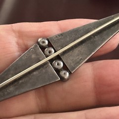 Vintage Sterling Signd ANDRA DATED 1939 TRUE Art Deco Modernist Brooch 23G