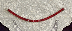 Antique Art Deco H&S Sterling Silver Ruby Red Paste Channel Set Tennis Bracelet
