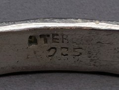 Vintage Taxco Mexico 925 Sterling Silver Heart Bangle Bracelet 19g