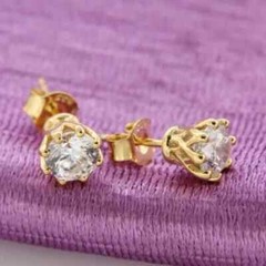2.00Ct Round Cut Lab Created Diamond 14K Yellow Gold FN Prong Set Stud Earrings