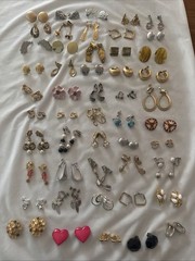 Lot Of 50 Clip On Earrings, Lisner Butterfly, Trifari And Other Brands