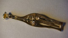 VINTAGE SIGNED LC LAUREN CONRAD ENAMEL GIRAFFE PIN BROOCH GOLD TONE ESTATE