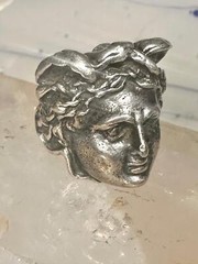 Face ring Mercury Greco Roman Classical face band size 7.50 sterling silver wome