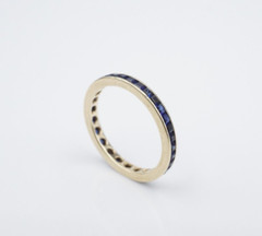 Vintage Sapphire Eternity Band Ring 14k Yellow Gold Size 6.25 2.5mm RG4209