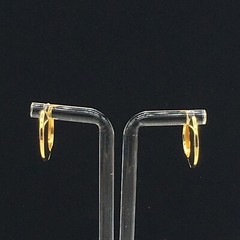 Hoop Earrings Gold Tone Huggie Pierced .75″