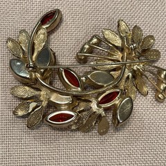 Lot Of 3 Vintage Brooch Pins All Prong Set Rhinestones 1 Signed Austria Flowers