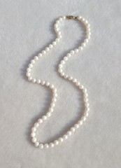 Vintage 14k Yellow Gold White Pearl Beaded Necklace 18″ – 16.1g