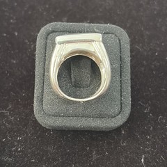 Vintage 925 Sterling Silver Square Abalone Shell Statement Ring Size 8 13.6g