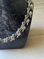 Vintage Person Link Chain Silver Necklace Modern Statement Unique- 24 Inch