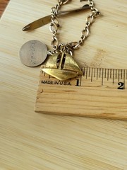 Vtg Bracelet 1/20th 12KTGF Automade & JMS 12KGF Water Skis Charm Sailboat 6¼”