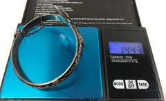 Vintage Siam Sterling Niello Bypass Bracelet – Twin Lizard Motif, Black Enamel