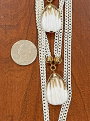 8 Vintage Now Gold Tone White Paint Necklaces Monet Vendome Roget Napier Earring