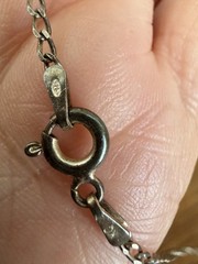 Vintage KC 925 Sterling Silver Garnet Marcasite Y Drop Lavalier Necklace