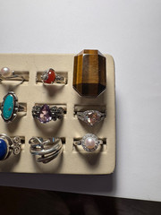 Lot of Vintage Sterling Silver Rings in Various Sizes, styles and stones