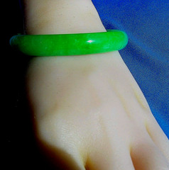EARTH MINED Imperial Green color Jadeite JADE Deco Antique old Bangle Bracelet