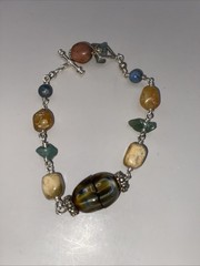 Neutral Vtg 17Pc Lot Jewelry Modern Tiger Eye Gems Gold Tone Christophe Poly