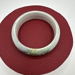 Vtg Floral Handpainted Porcelain Bracelet Cuff. Signed ISA. See pics.