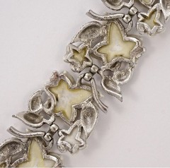 1950’s Marcel Boucher Silver Glass Garden Ivy Leaf Necklace
